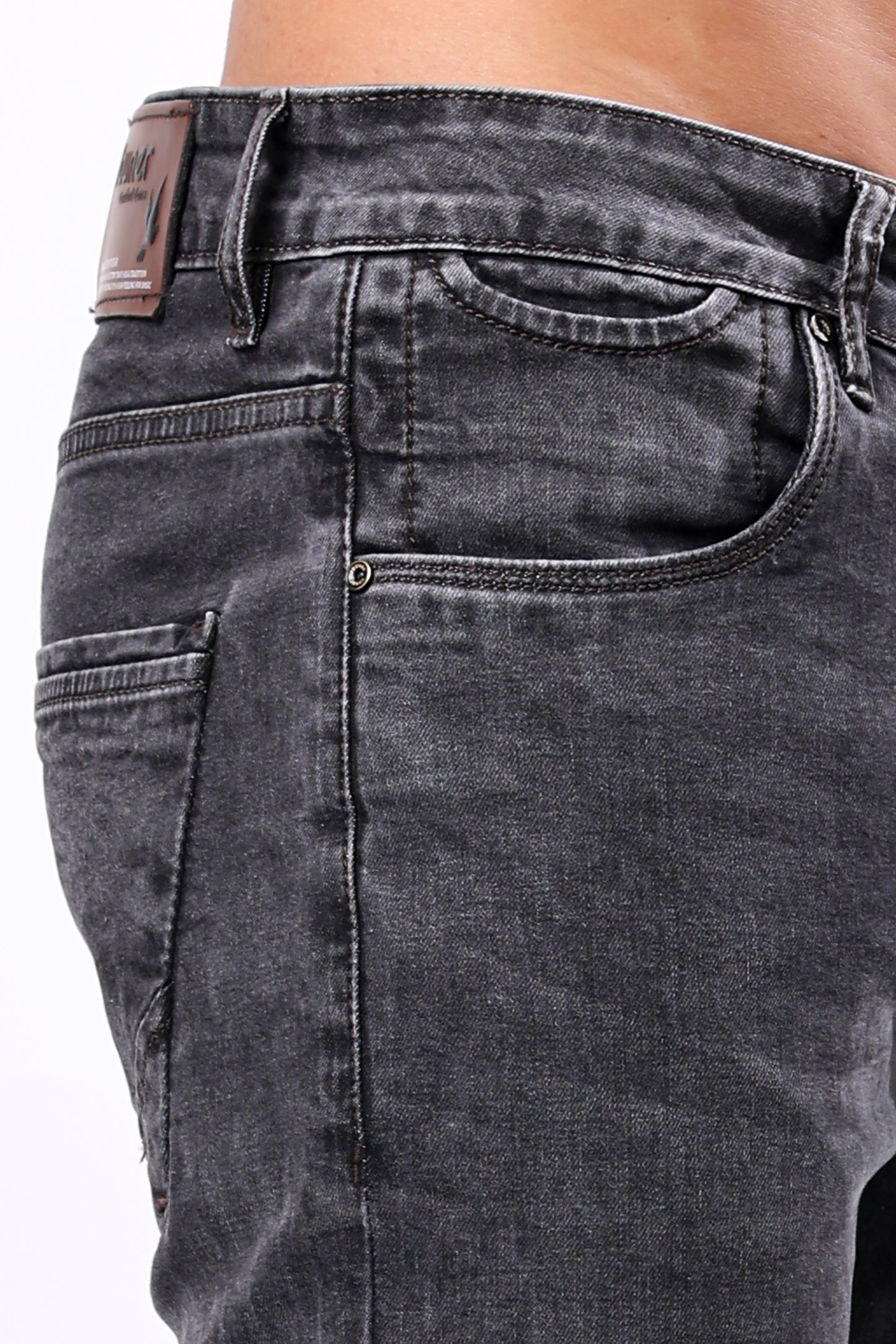 Vintage Washed Charcoal Grey Denim Jeans