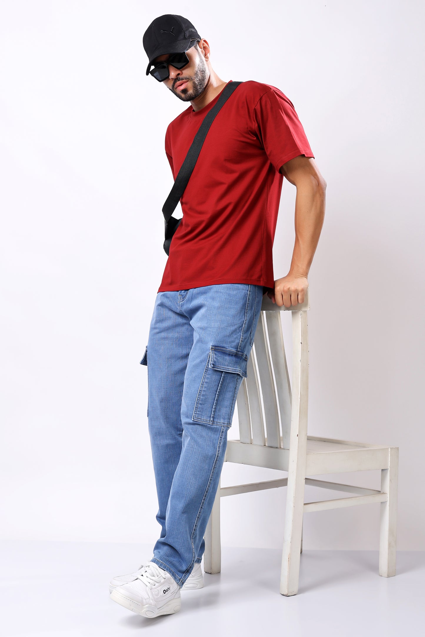 Urban Cargo Denim Jeans - Light Wash