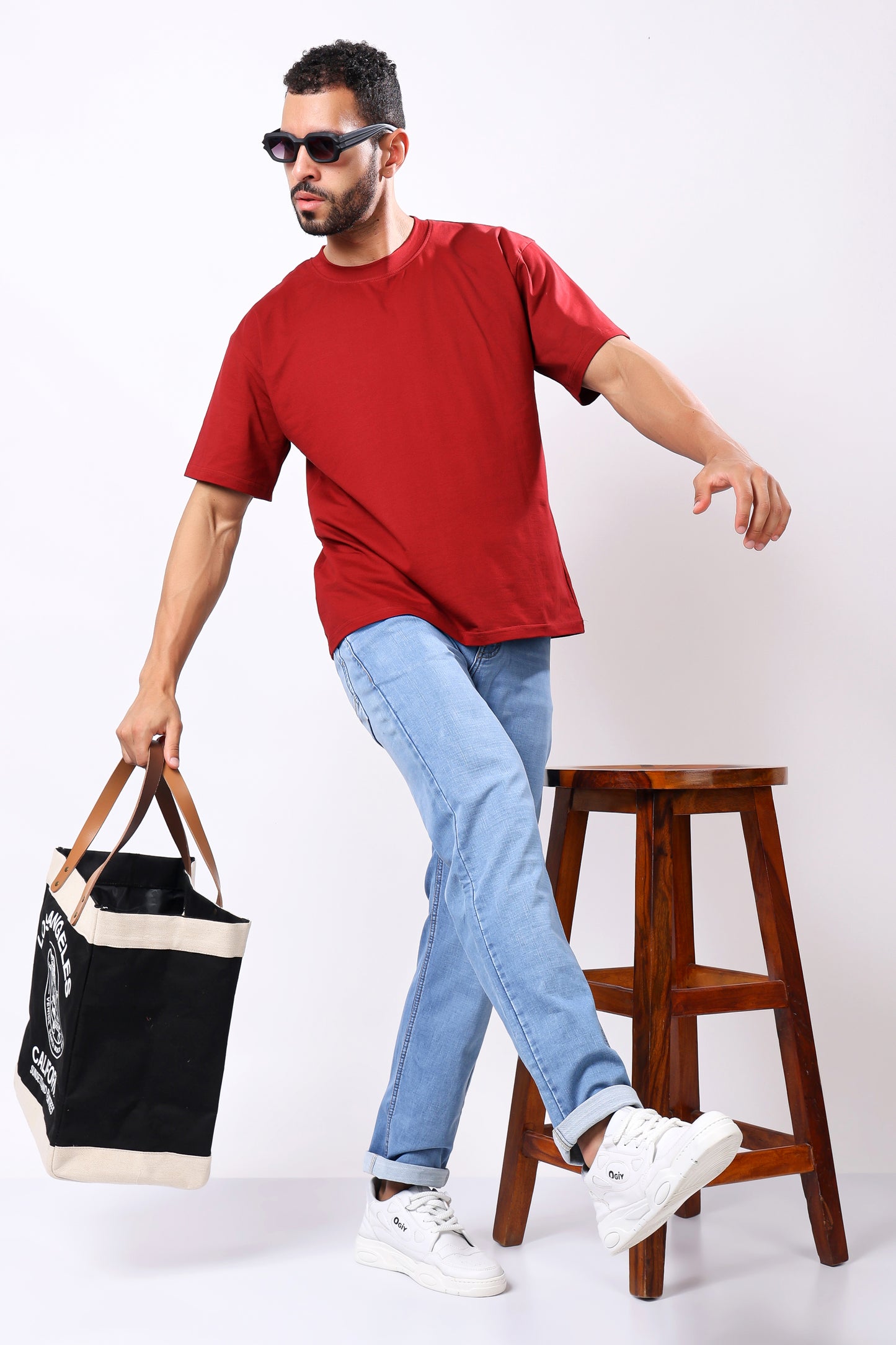 Classic Light Wash Straight-Leg Denim Jeans