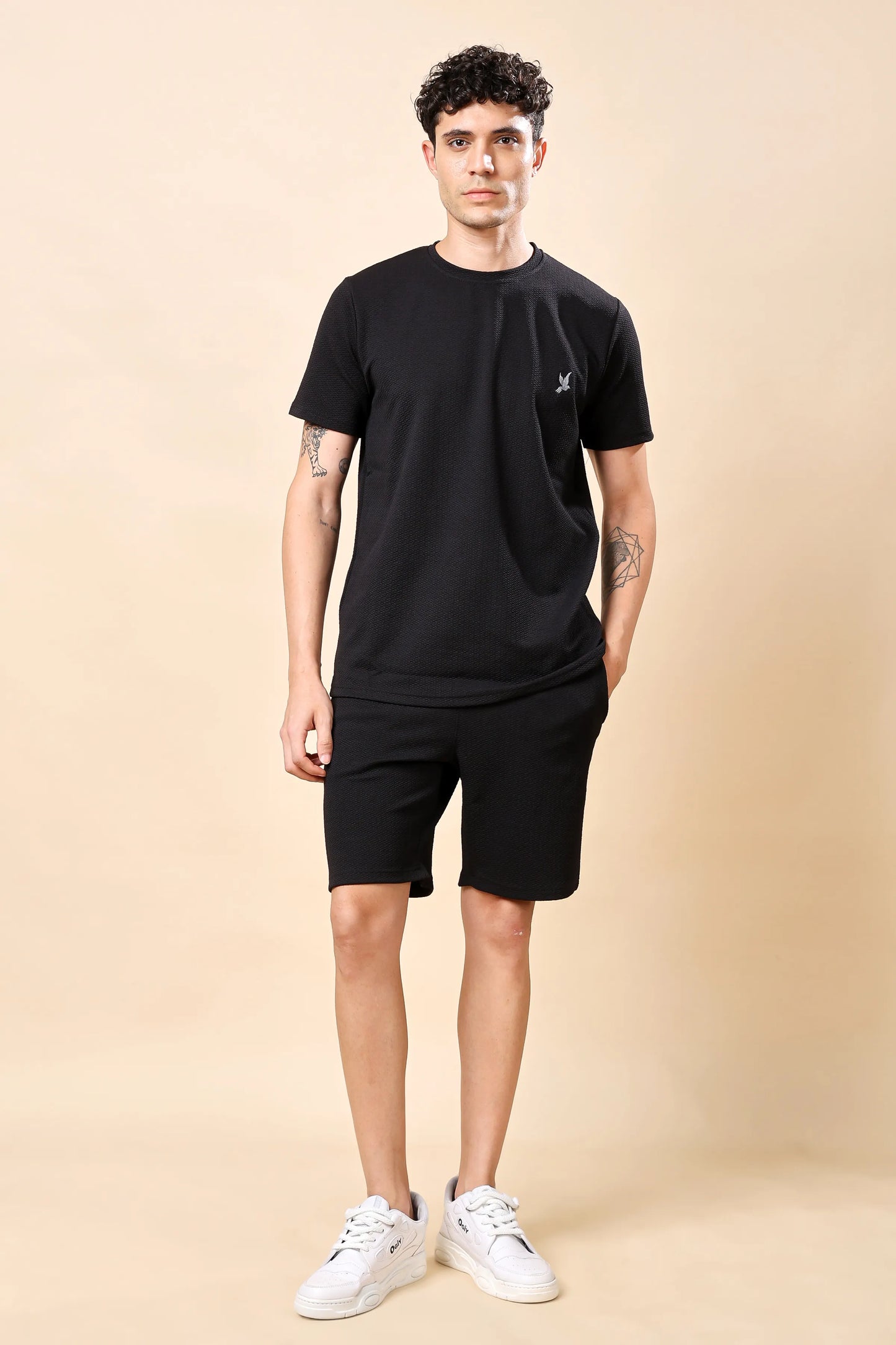 Men’s Black Co-ord Set (T-Shirt & Shorts)
