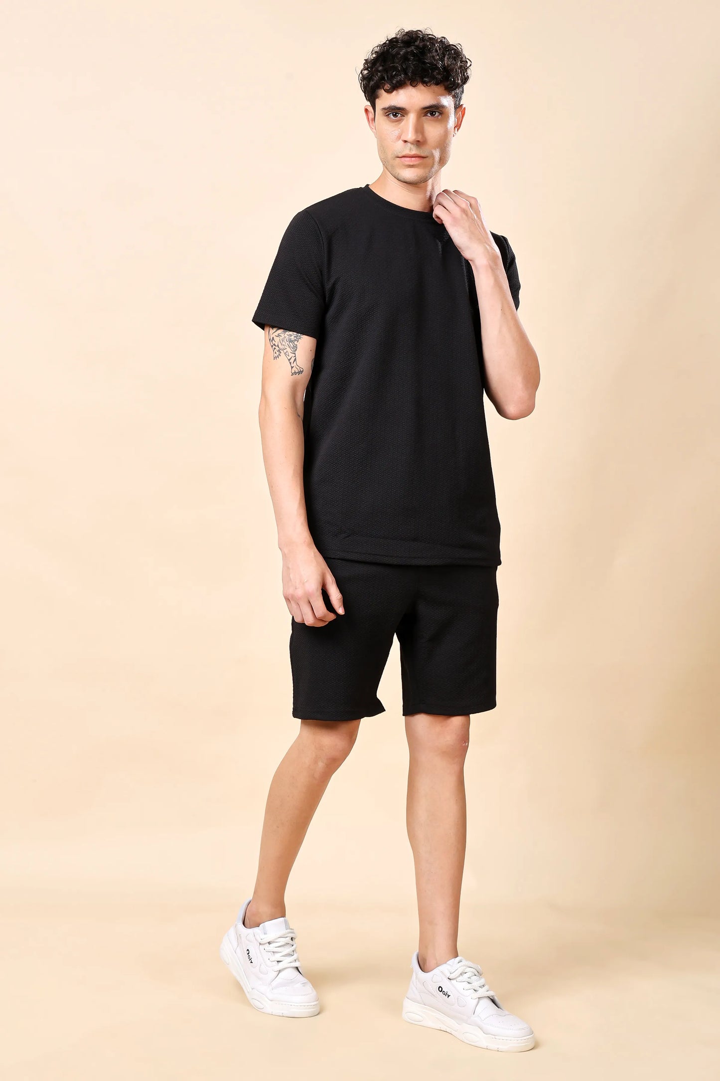 Men’s Black Co-ord Set (T-Shirt & Shorts)