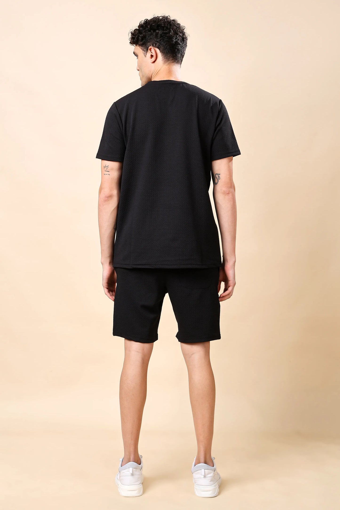 Men’s Black Co-ord Set (T-Shirt & Shorts)