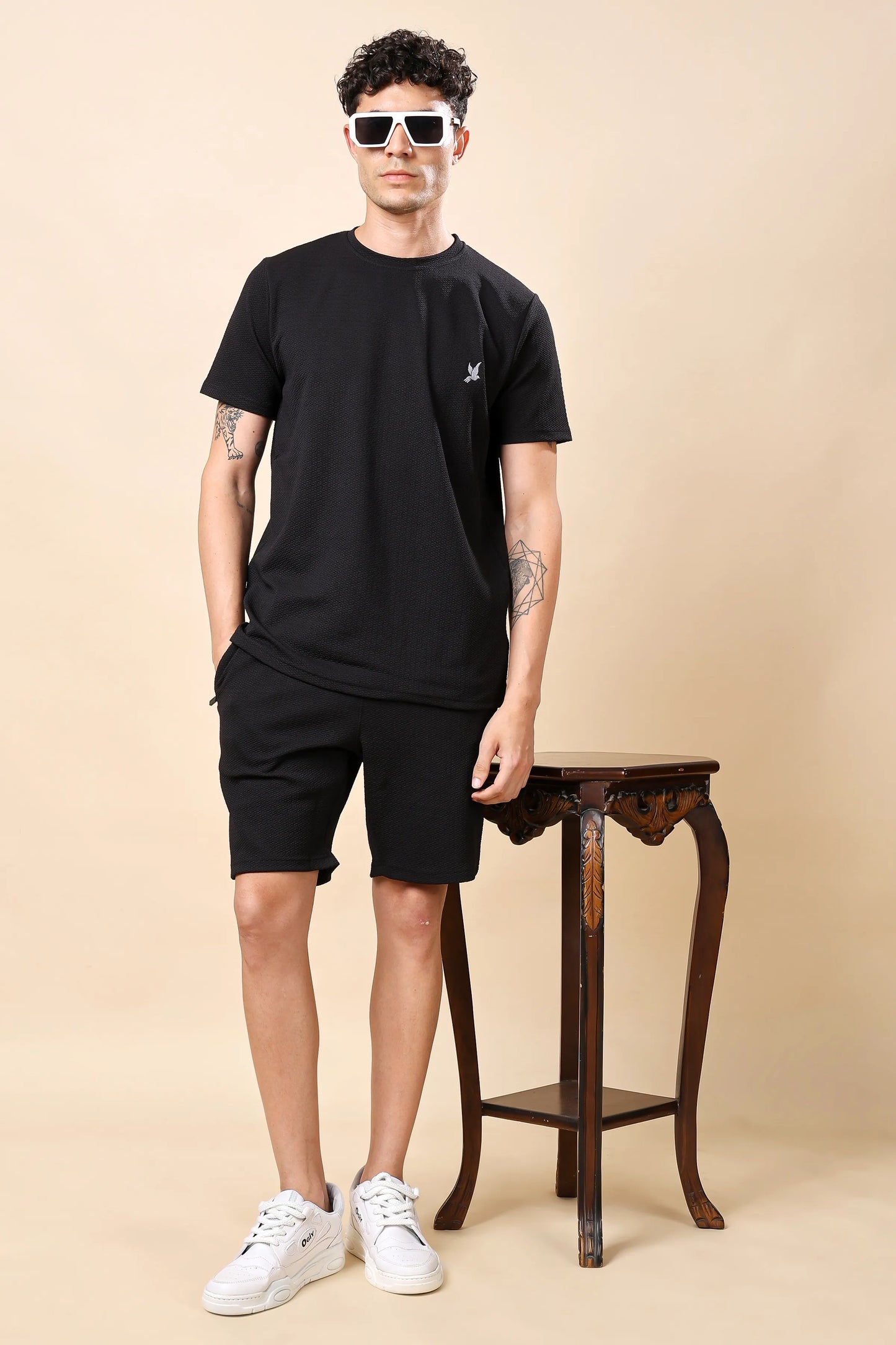 Men’s Black Co-ord Set (T-Shirt & Shorts)