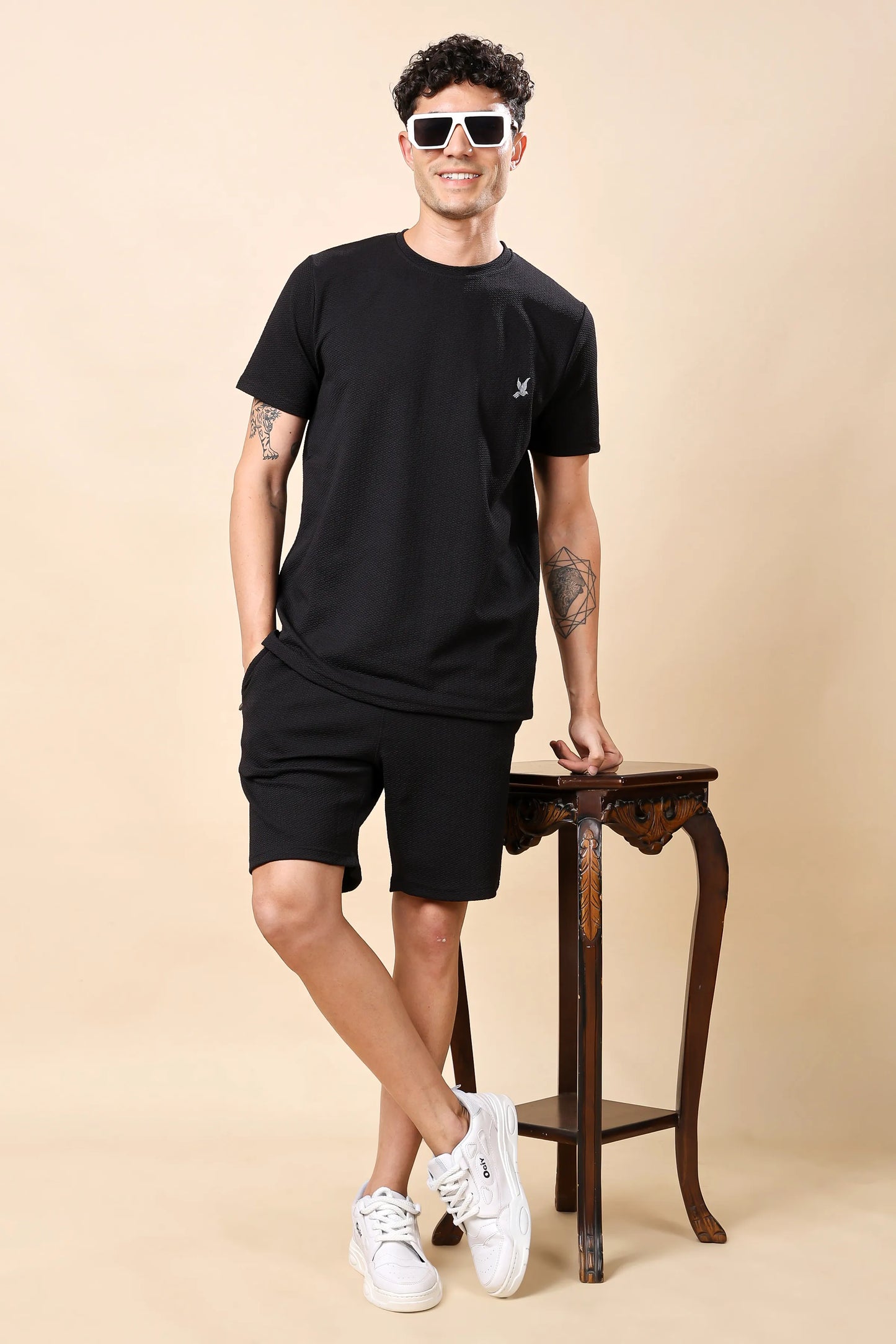 Men’s Black Co-ord Set (T-Shirt & Shorts)