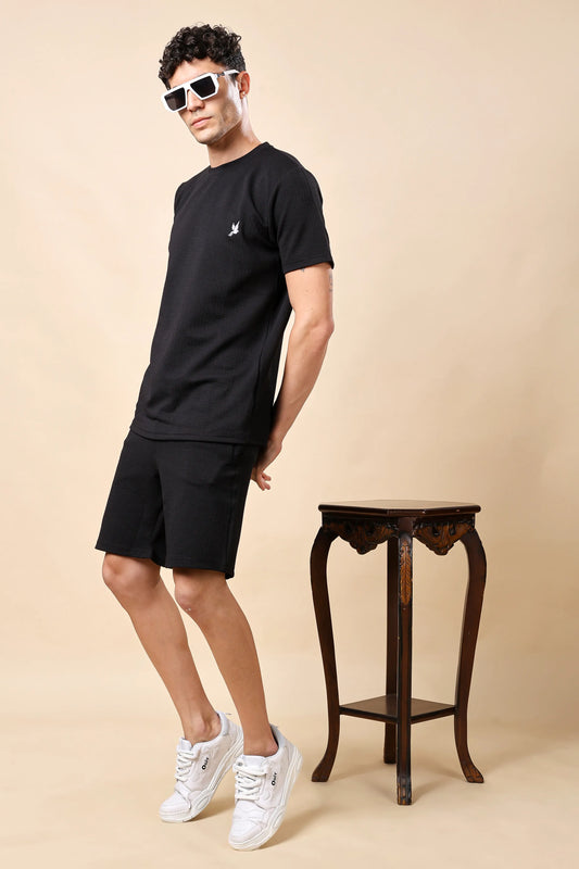 Men’s Black Co-ord Set (T-Shirt & Shorts)
