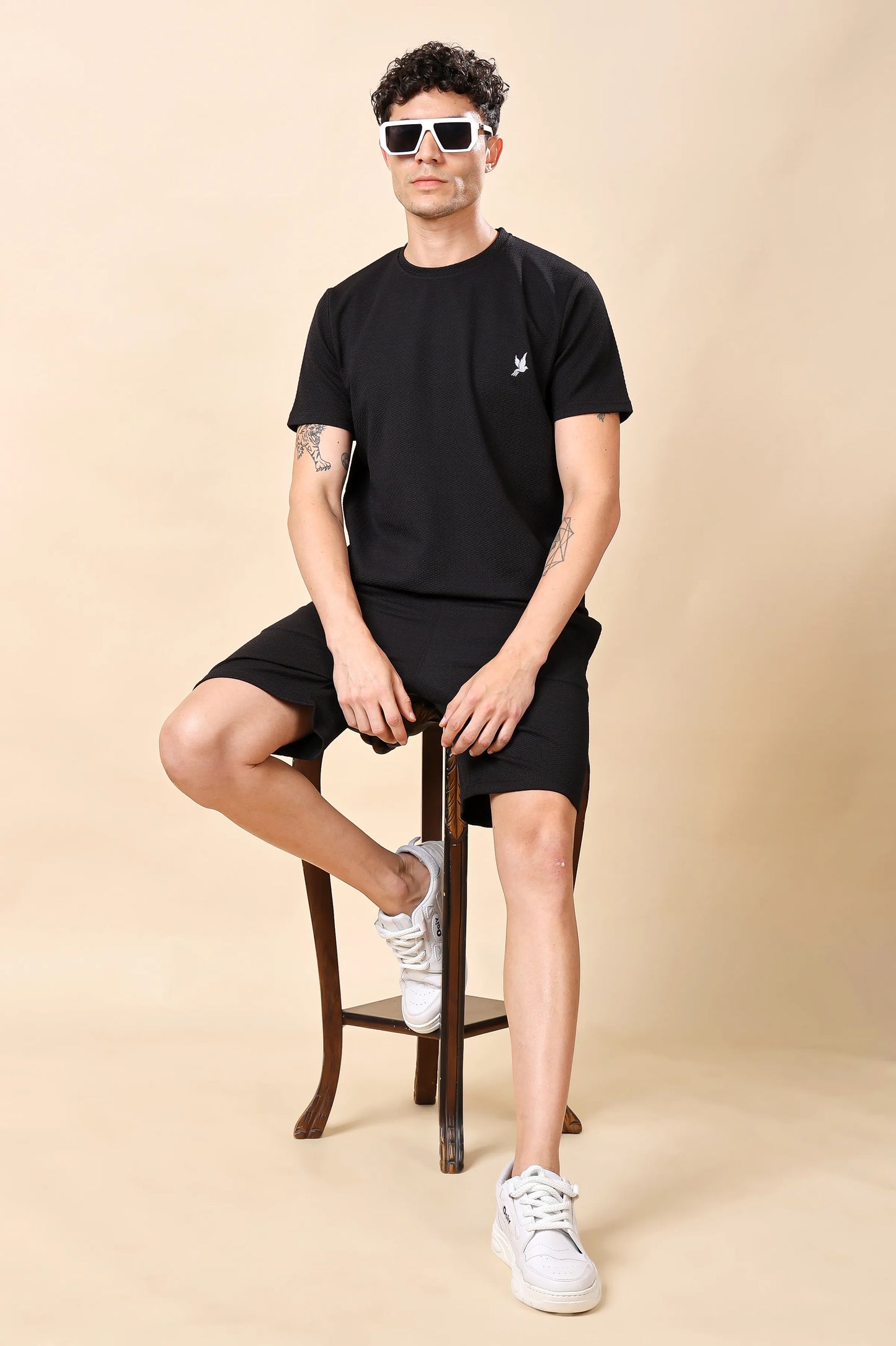 Men’s Black Co-ord Set (T-Shirt & Shorts)