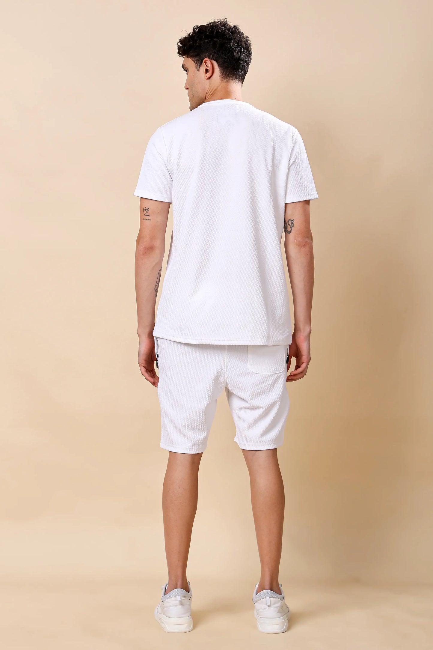 Men’s White Co-ord Set (T-Shirt & Shorts)