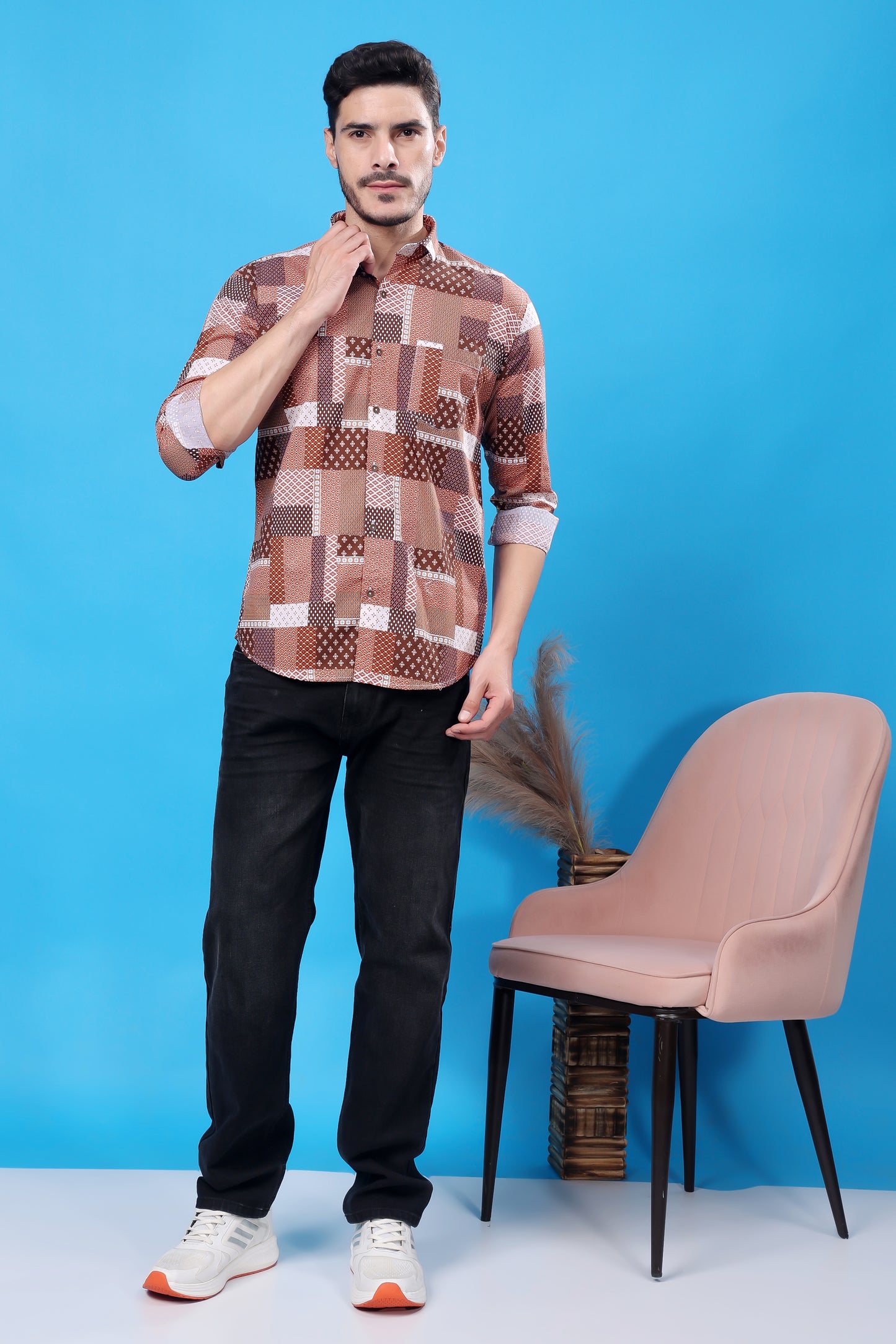 Men's Designer Patchwork Shirt – Bold Patterns, Timeless Style