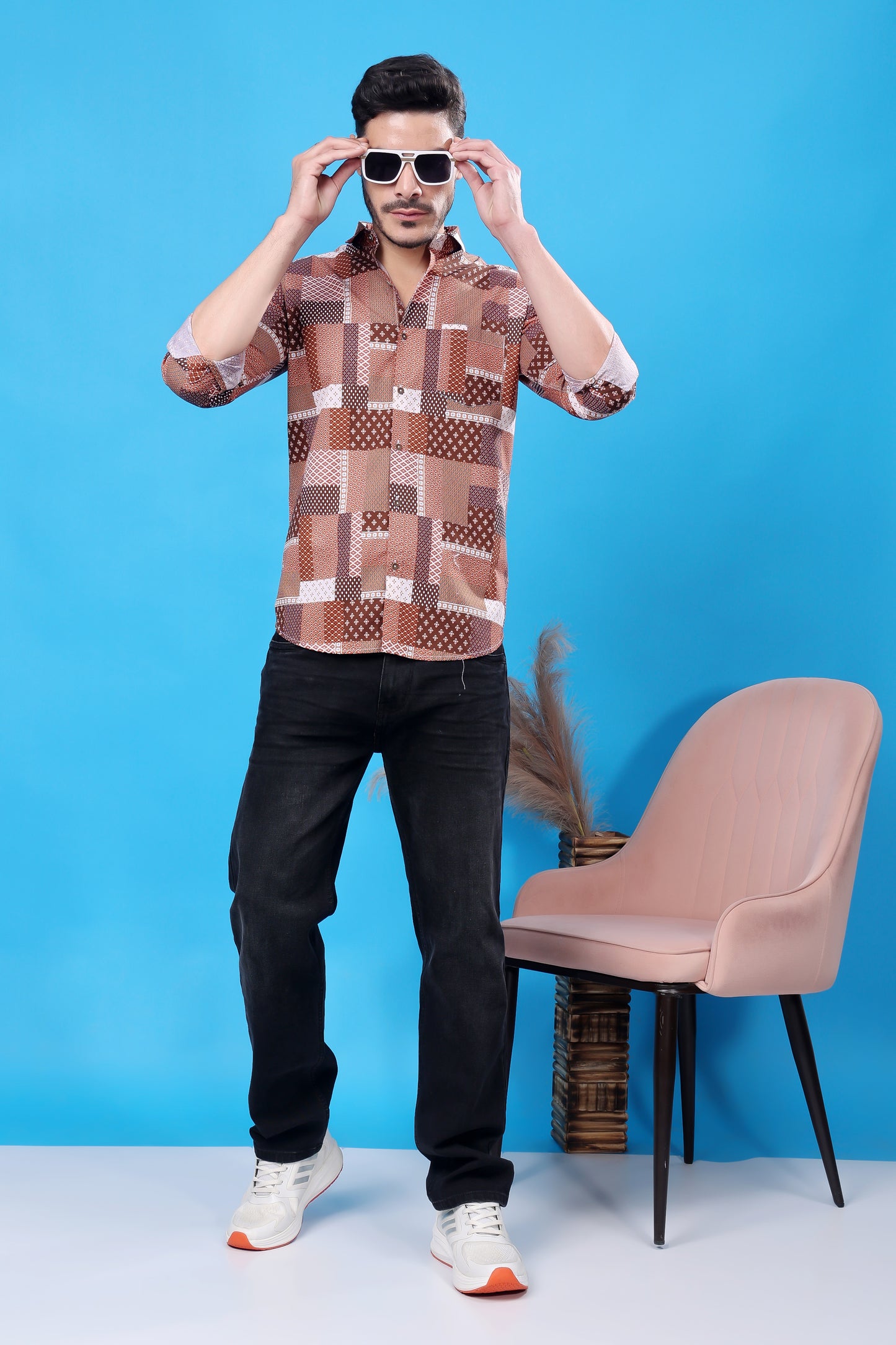 Men's Designer Patchwork Shirt – Bold Patterns, Timeless Style