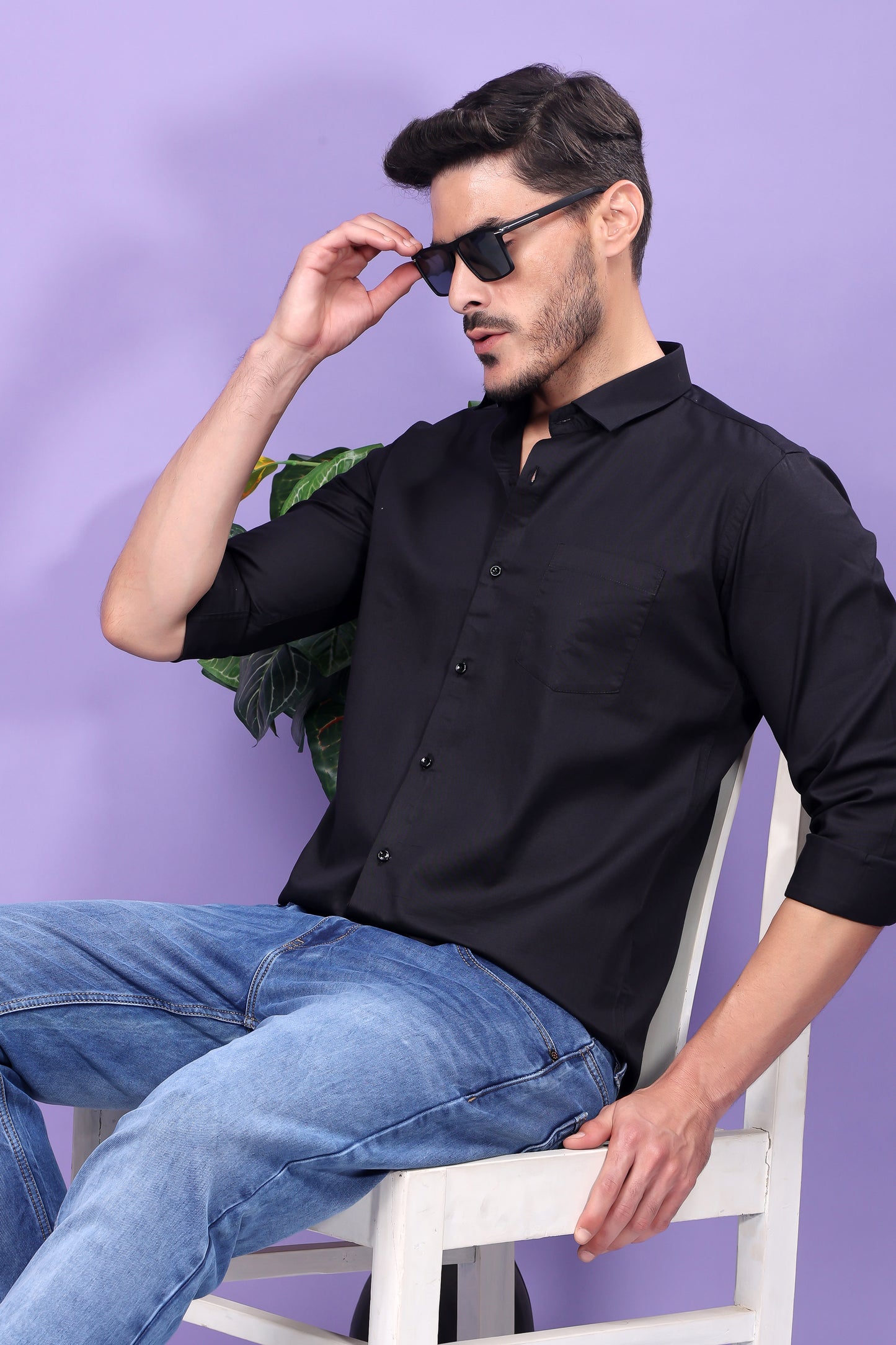 Black Textured Utility Shirt – Rugged Style, Urban Edge