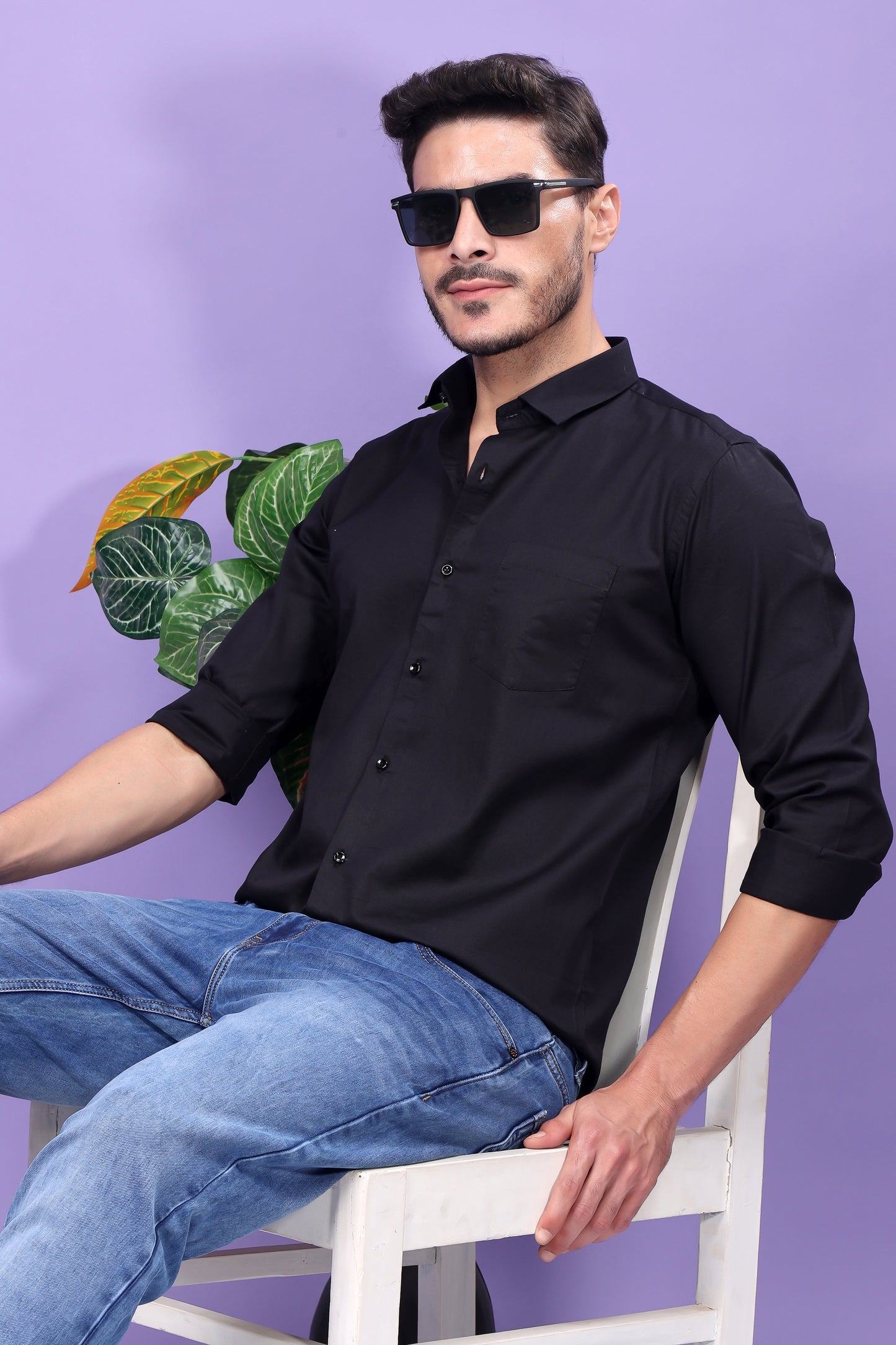 Black Textured Utility Shirt – Rugged Style, Urban Edge