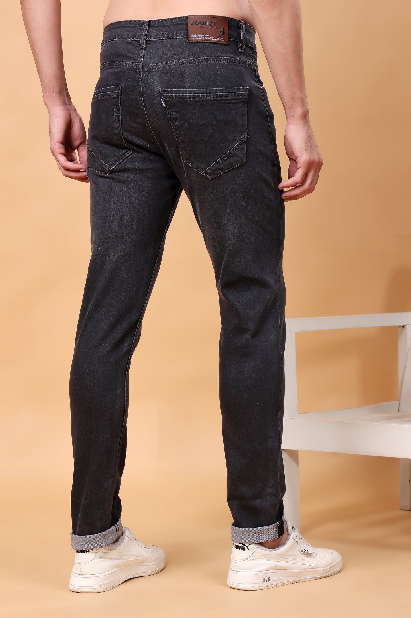 Vintage Washed Charcoal Black Denim Jeans