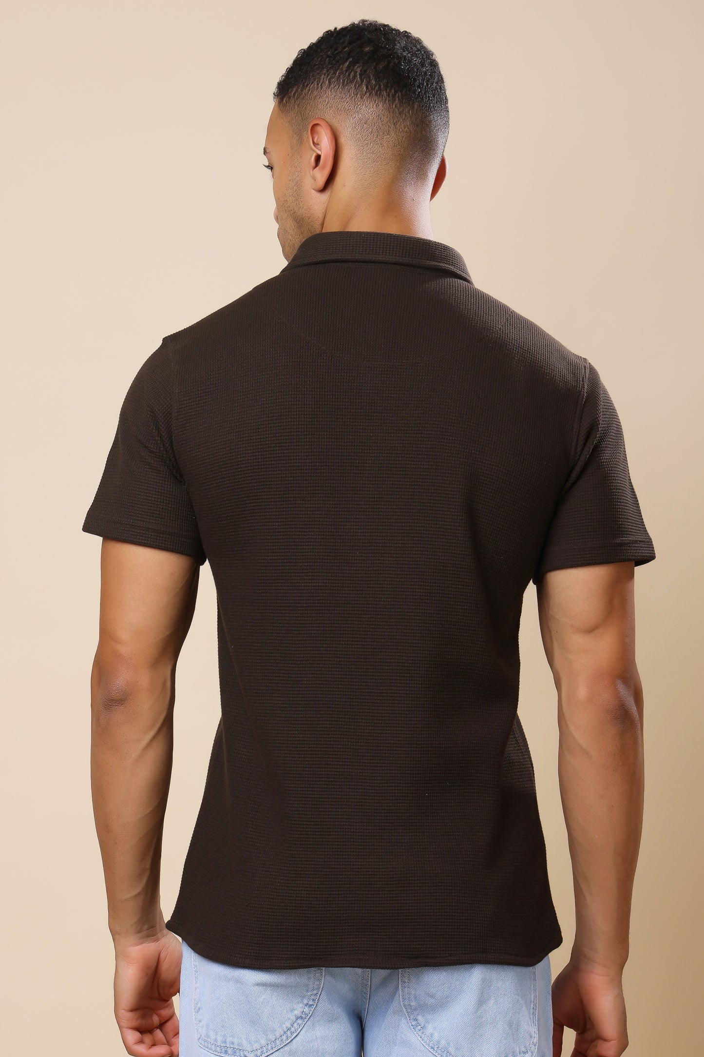 Brown Textured Utility Shirt – Earthy Tones, Tactical Style