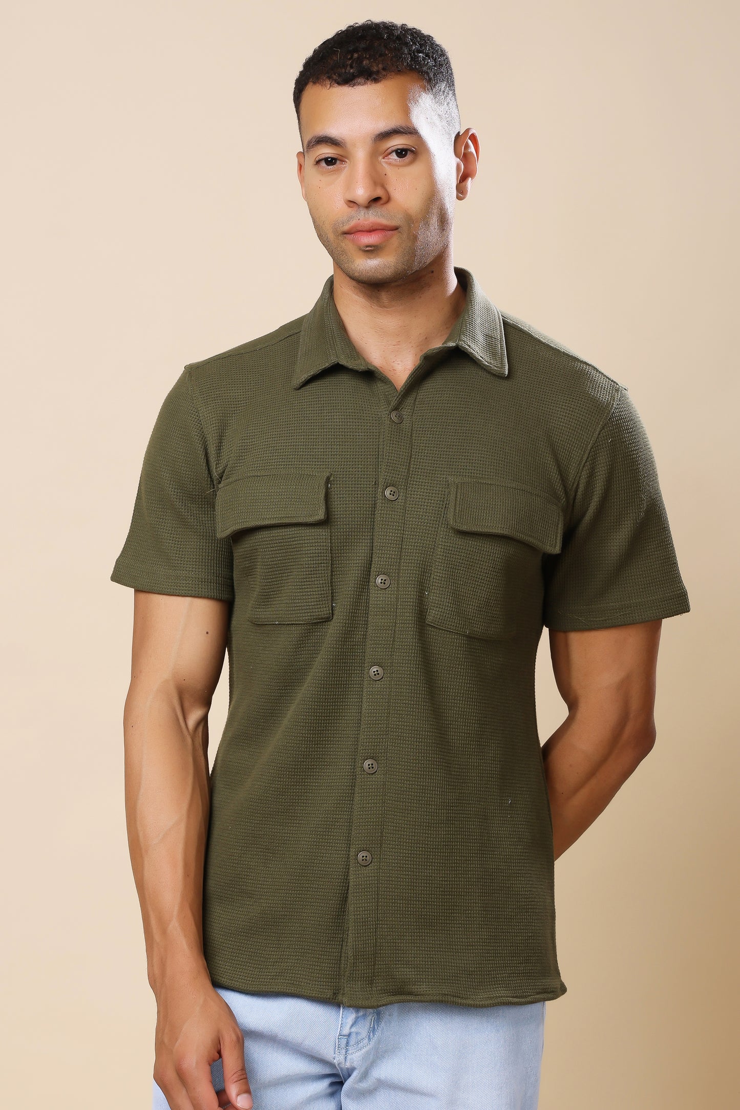 Olive Green Utility Shirt – Functional Style, Urban Edge