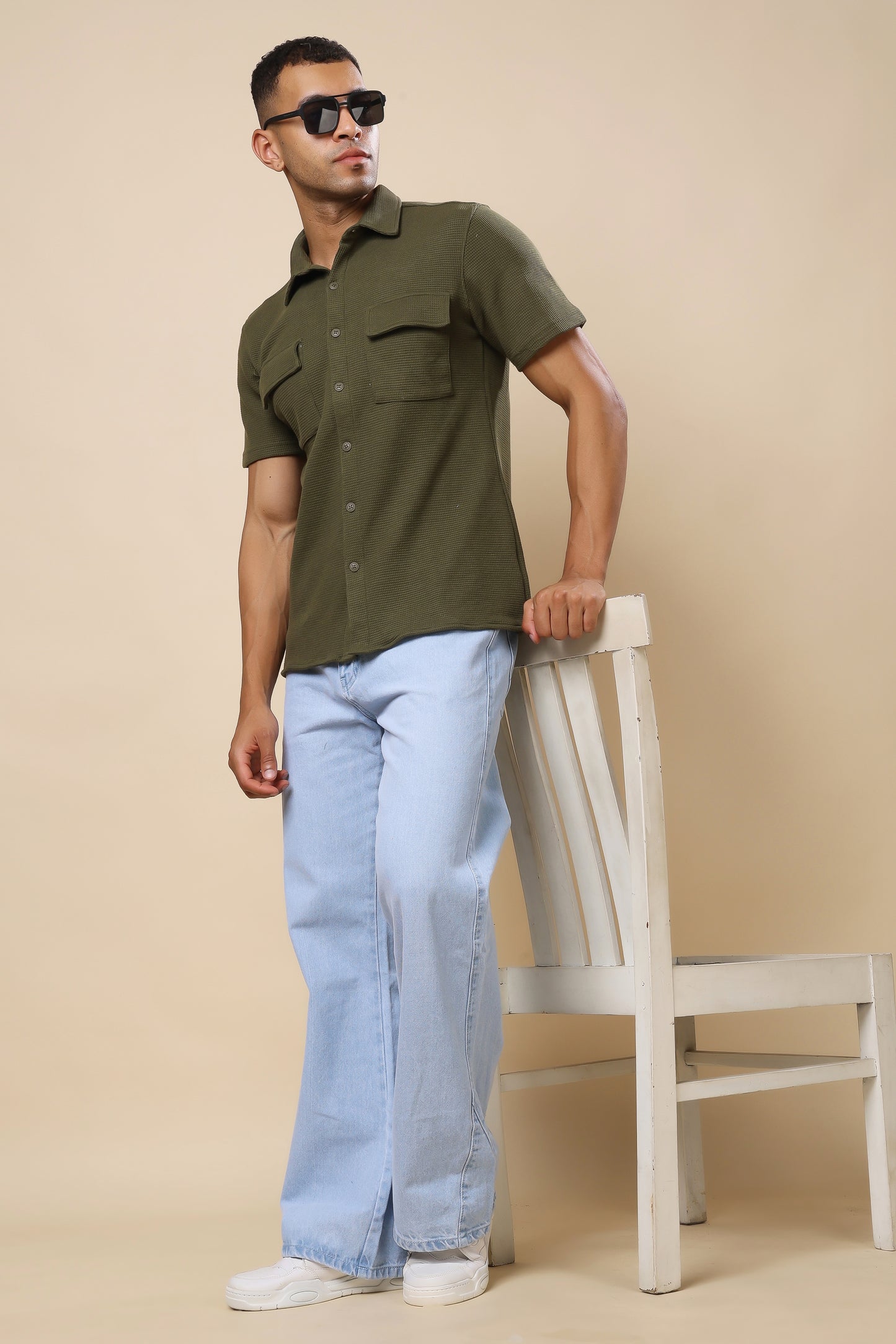 Olive Green Utility Shirt – Functional Style, Urban Edge