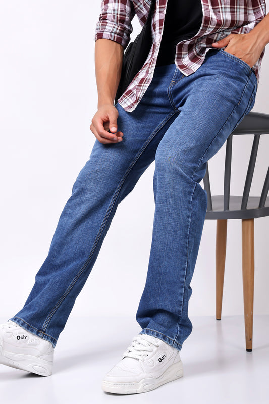 Classic Medium Wash Straight Leg Jeans