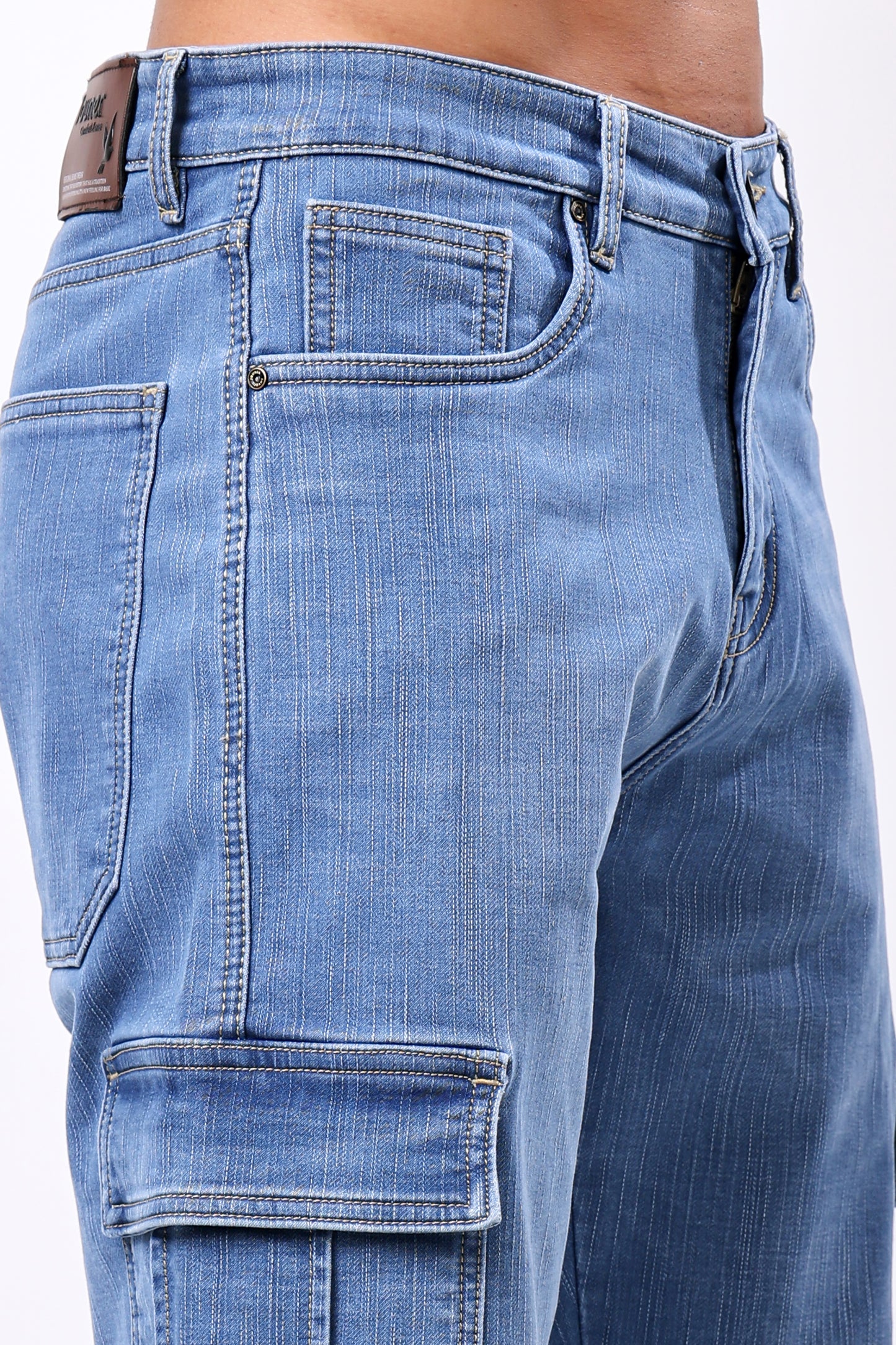 Urban Cargo Denim Jeans - Light Wash