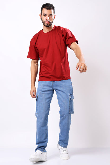 Urban Cargo Denim Jeans - Light Wash