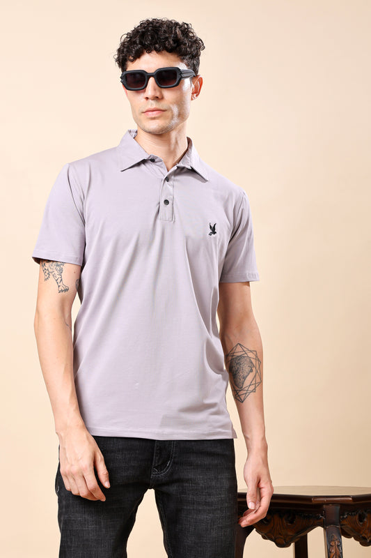 Light Lavender Grey Polo Shirt – Effortless Everyday Style