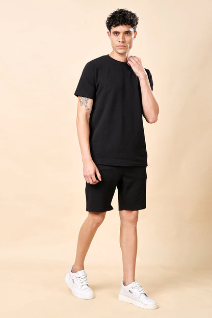 Men’s Black Co-ord Set (T-Shirt & Shorts)