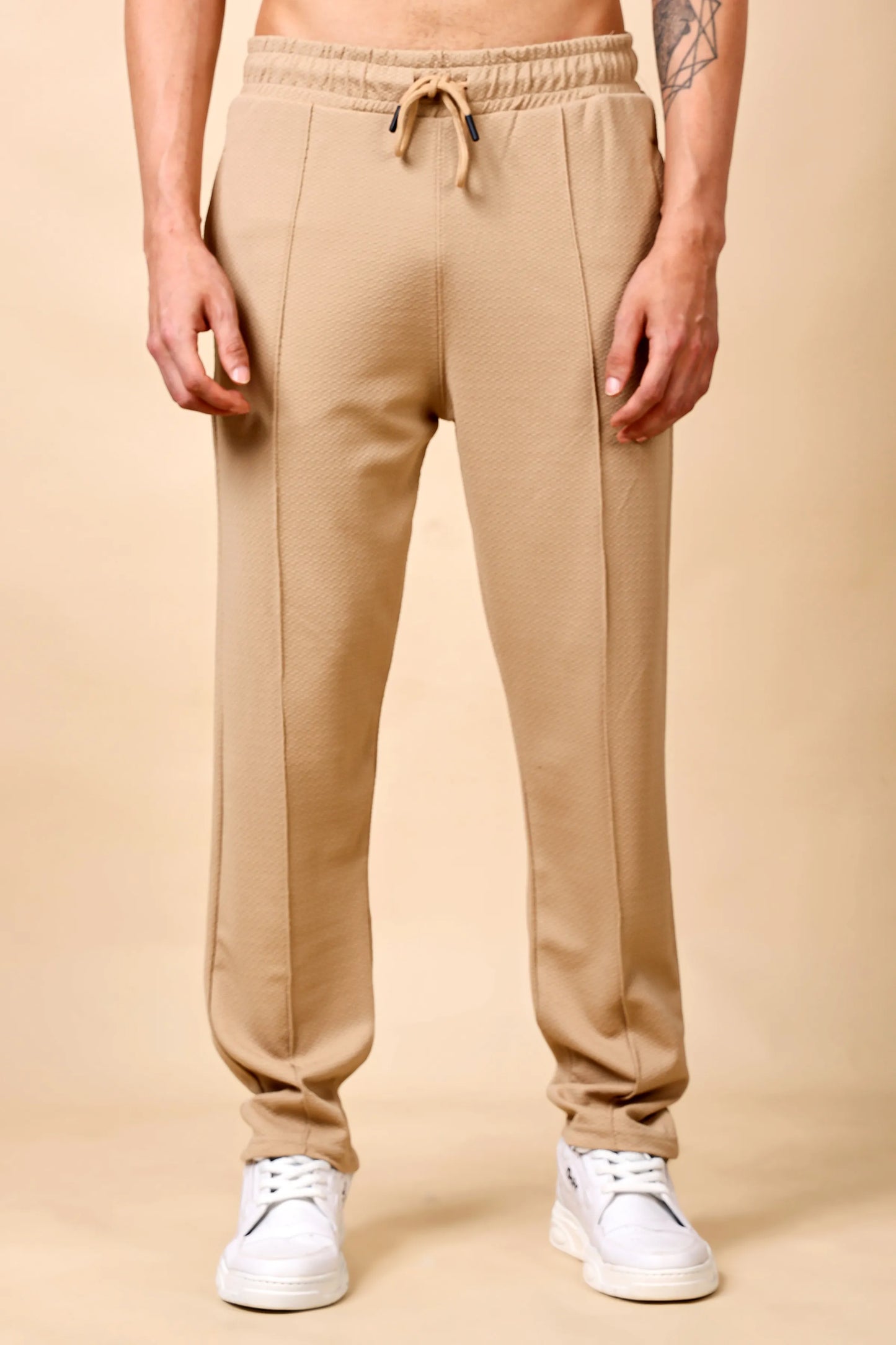 Men’s Beige Polo Co-ord Set (T-Shirt & Trousers)