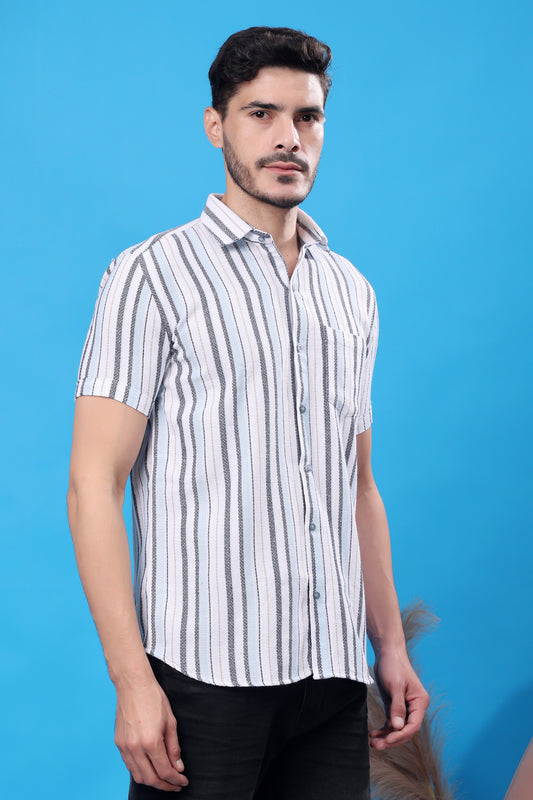 Classic Striped Short-Sleeve Shirt – Casual & Stylish