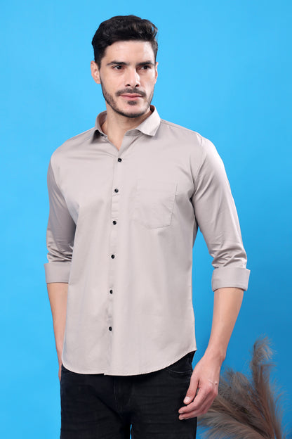 Light Grey Slim-Fit Shirt – Smart & Versatile Essential