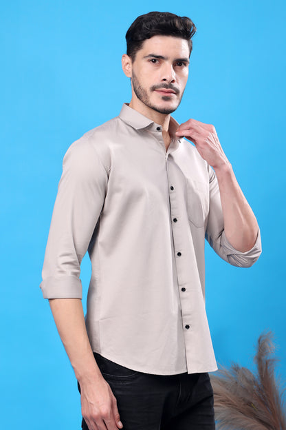 Light Grey Slim-Fit Shirt – Smart & Versatile Essential