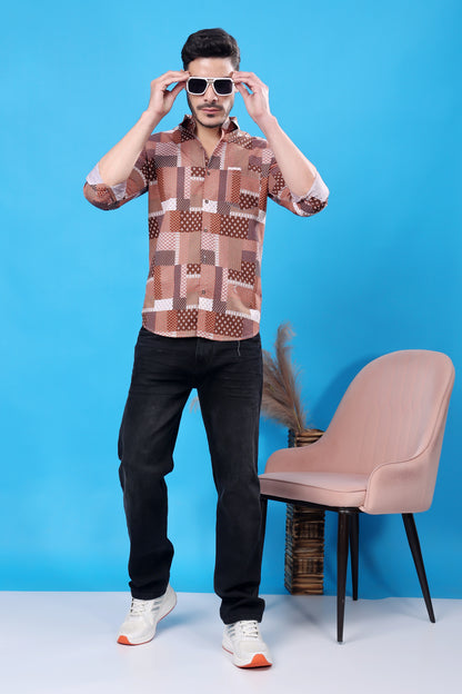 Men's Designer Patchwork Shirt – Bold Patterns, Timeless Style