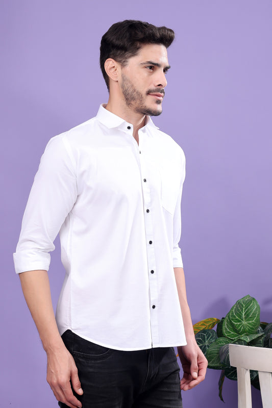 Classic White Slim-Fit Shirt – Timeless Everyday Essential