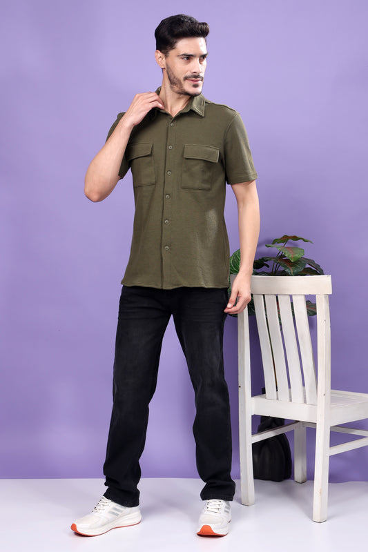 Olive Green Utility Shirt – Functional Style, Urban Edge