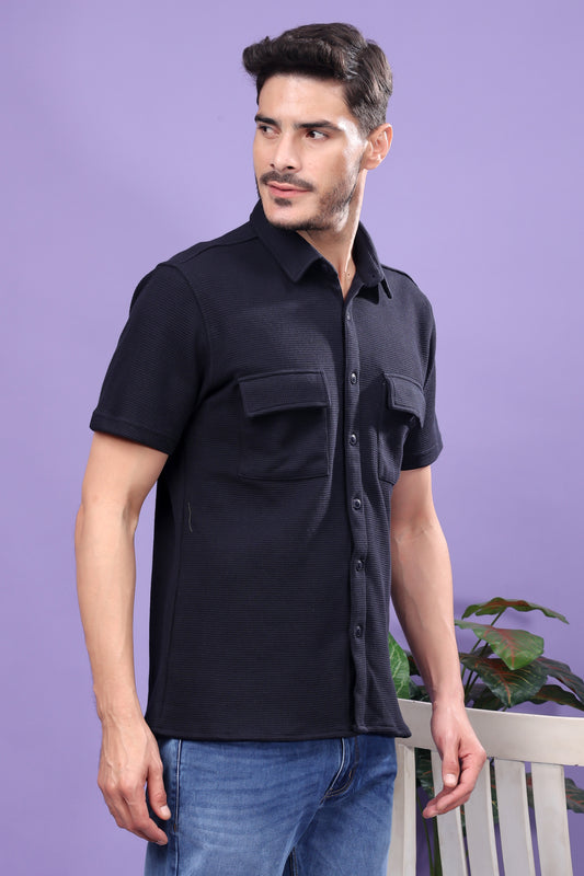 Black Utility Shirt – Minimalist Design, Maximum Impact
