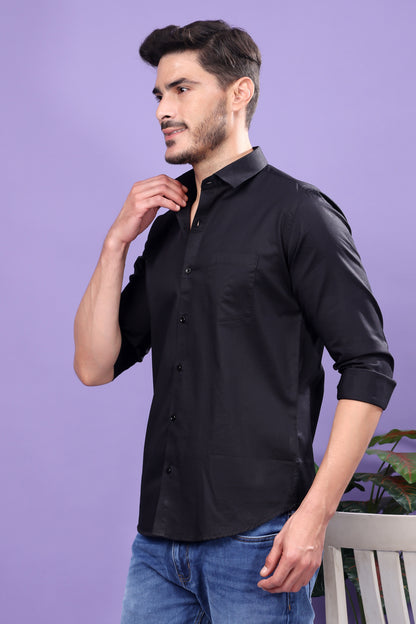 Black Textured Utility Shirt – Rugged Style, Urban Edge