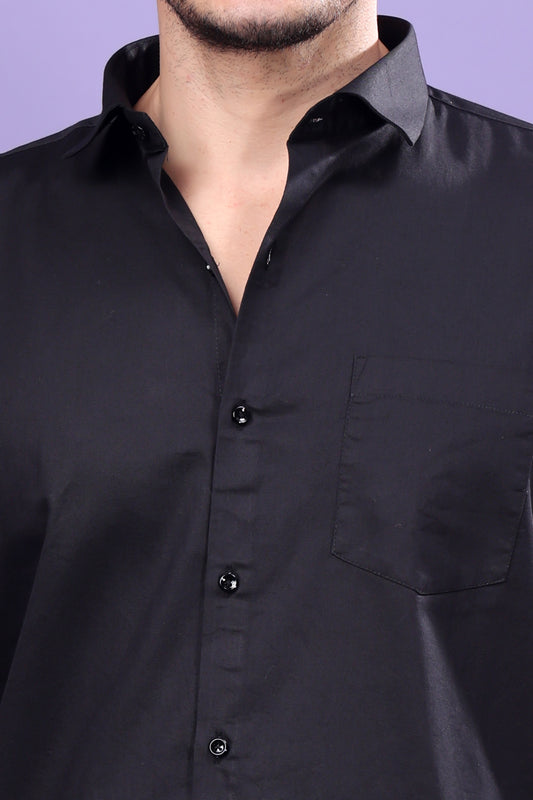 Black Textured Utility Shirt – Rugged Style, Urban Edge