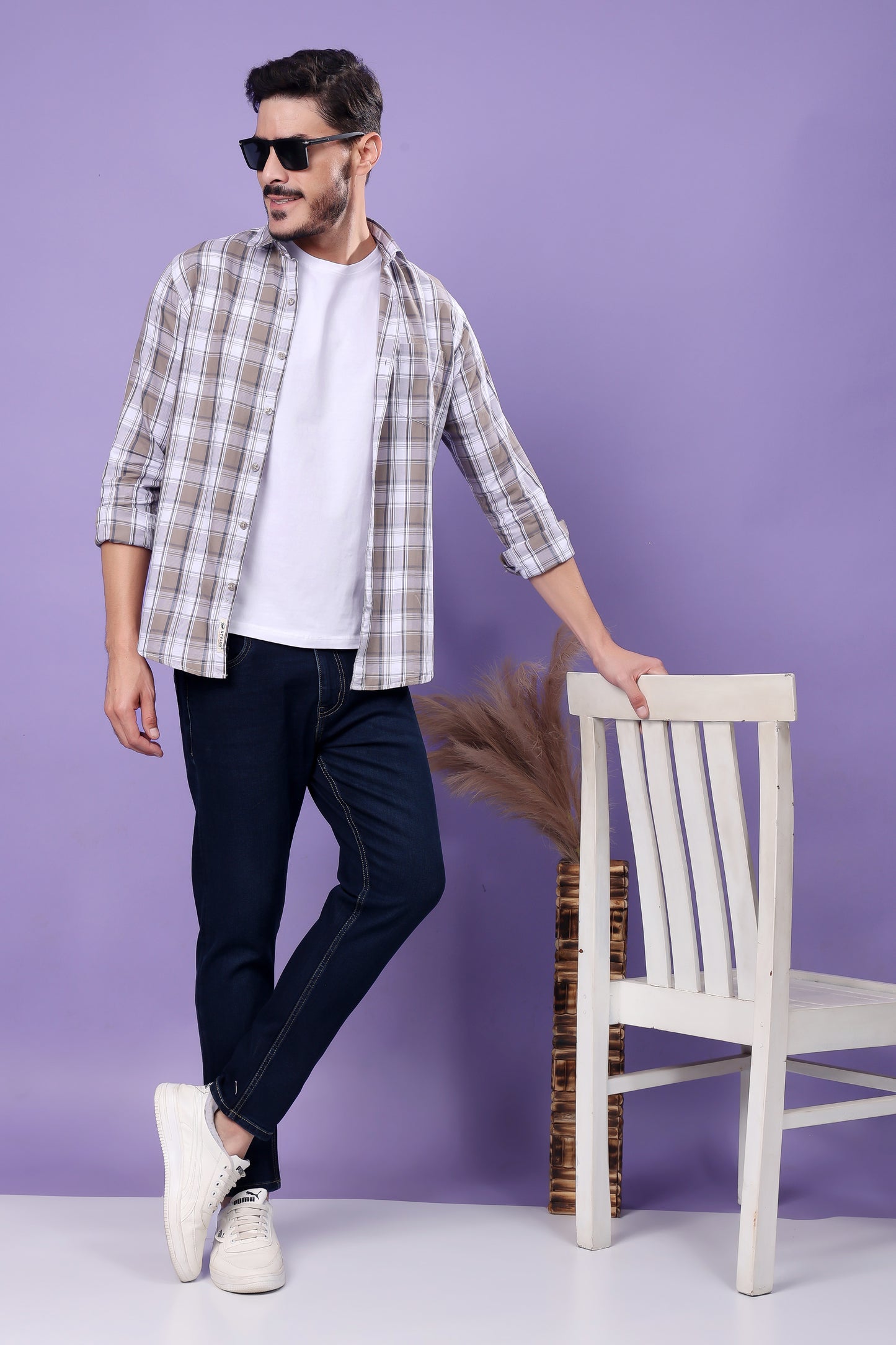 Deep Navy Blue Raw Denim Straight Leg Jeans