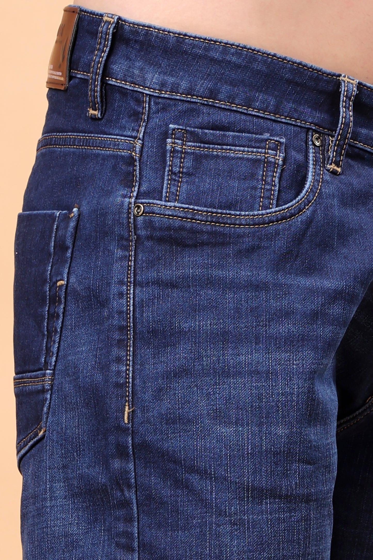 Classic Straight-Fit Dark Wash Denim Jeans