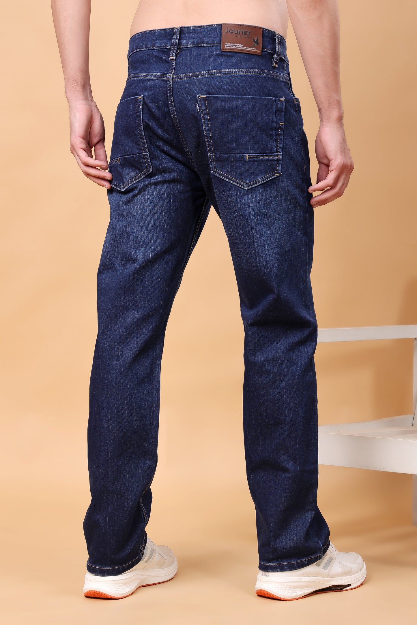 Classic Straight-Fit Dark Wash Denim Jeans