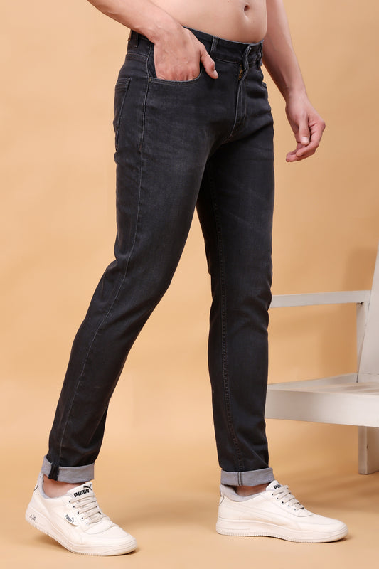Vintage Washed Charcoal Black Denim Jeans