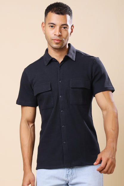 Black Utility Shirt – Minimalist Design, Maximum Impact