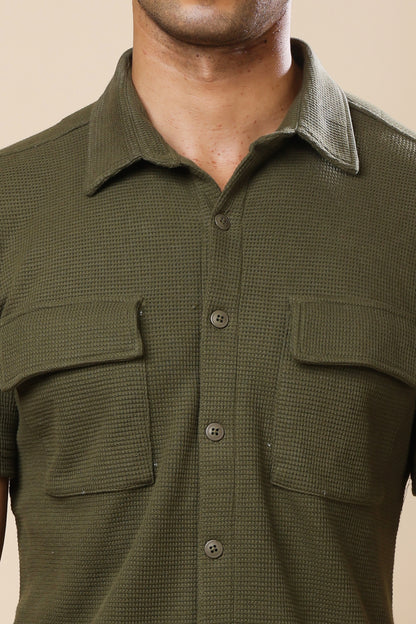Olive Green Utility Shirt – Functional Style, Urban Edge