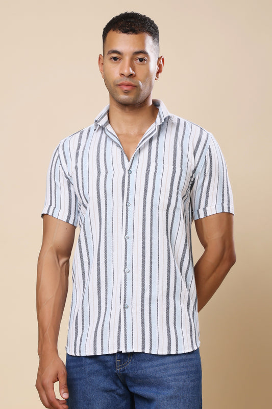 Classic Striped Short-Sleeve Shirt – Casual & Stylish
