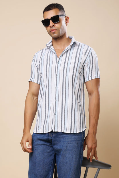 Classic Striped Short-Sleeve Shirt – Casual & Stylish