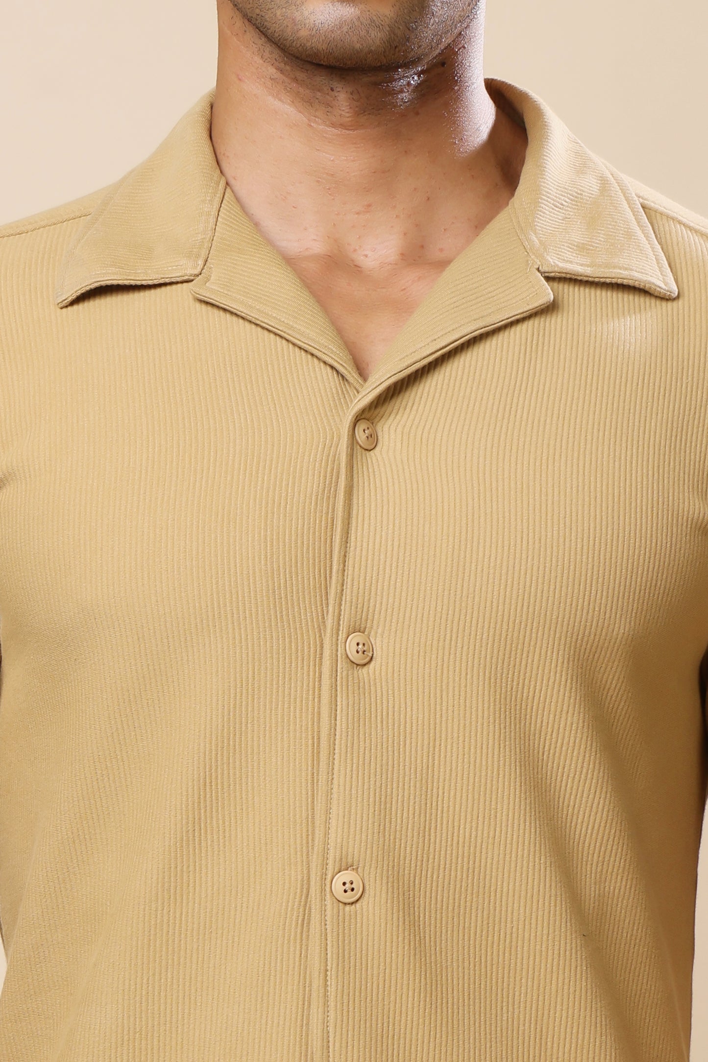 Beige Short-Sleeve Casual Shirt – Relaxed Everyday Style
