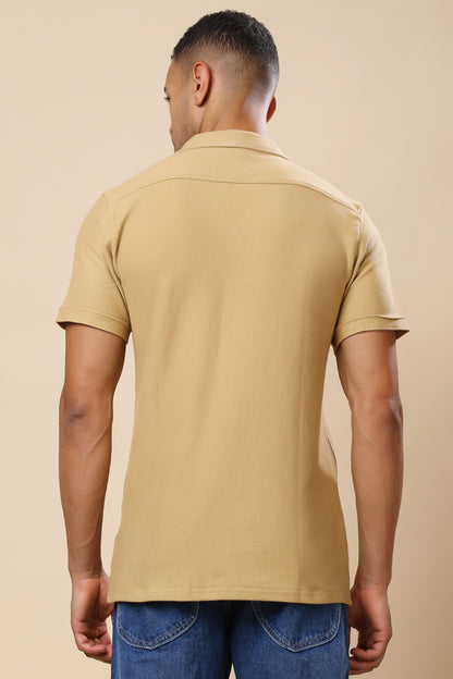 Beige Short-Sleeve Casual Shirt – Relaxed Everyday Style